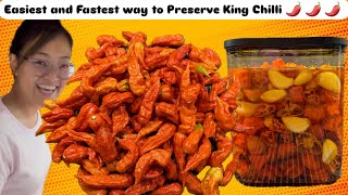 Easiest and Fastest way to Preserve King chillies 🔥 [upl. by Yeruoc]