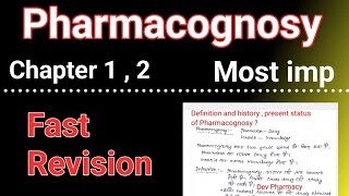 Pharmacognosy chapter 1st and 2nd revision in hindi  most imp questions in hindi [upl. by Allecram997]