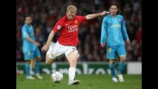 Paul Scholes vs Barcelona [upl. by Ecnatsnok]