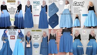 34 Style Rok Jeans Hijab Terbaru Kekinian Model Cantik [upl. by Thetos176]