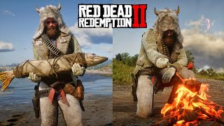 RDR 2  Satisfying COOKING amp EATING All Large Fishes Physics amp Details [upl. by Fowler]