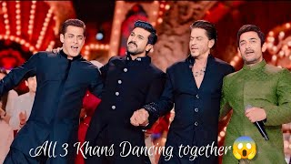 ShahrukhSalman and Aamir khan dancing together in Anant Ambani wedding😱 [upl. by Alemahs]