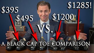 400 Shoes vs 1300 Shoes  A Black Cap Toe Oxford Comparison  Kirby Allison [upl. by Reseta418]