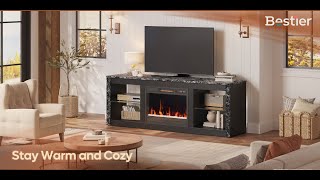 Electric Fireplace TV Stand with 7 Color LED Light for TVs up to 70quot [upl. by Pedroza]