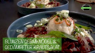 Blunzen Germknödel mit gedämpften Krautsalat amp Zwiebelmarmelade  heldampherd Episode 6  MAI 2020 [upl. by Ynohtnaluap]