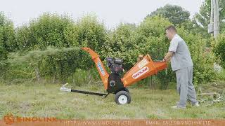 Sinolink GS100Pro 7hp petrol garden shredder—wood chipper [upl. by Newton287]