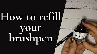 How to refill your brush pen  refill pentel brush pen  refill tombow brush pen [upl. by Niwrek]