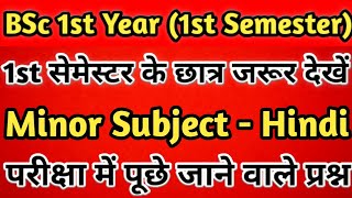 bsc first semester hindi।।bsc first year Hindi।।bsc first year hindi ka paperbsc 1st sem Hindi 2022 [upl. by Sigismond703]