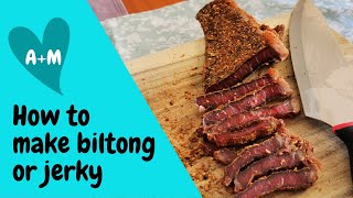 Biltong  South African style Jerky dried meat method and seasoning recipe [upl. by Heurlin511]