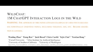 QA WILDCHAT 1M ChatGPT Interaction Logs in the Wild [upl. by Allyce]