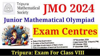 JMO 2024 । Tripura Junior Mathematical Olympiad 2024 Exam Centres [upl. by Aillimat]