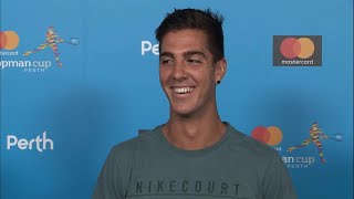 Thanasi Kokkinakis press conference RR  Mastercard Hopman Cup 2018 [upl. by Eyaf]