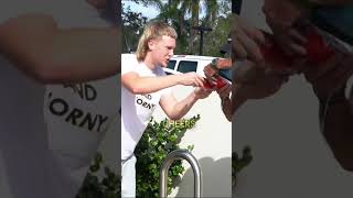 Homeless man shotguns beer with me [upl. by Lerak]