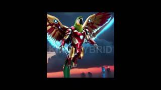 IRONMAN MEETS PARROT FUSION  MAI TOTA MAI TOTA  animation bionic cartoon mithumithu birds [upl. by Ater]