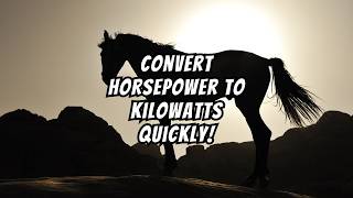 Horsepower to Kilowatts Conversion HP to KW Simplify Your Calculations Now [upl. by Layod]