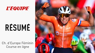 La Néerlandaise Wiebes sacrée championne dEurope au sprint la Française Copponi au pied du podium [upl. by Satterlee]