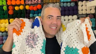 TUTORIAL Quick amp Easy Joining Granny Squares Righthanded [upl. by Weitman]