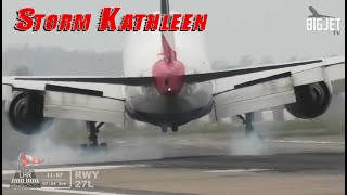 LIVE Stormy crosswind approach amp landings at London Heathrow Airport  nothing straight today 😂 [upl. by Eneluqcaj807]