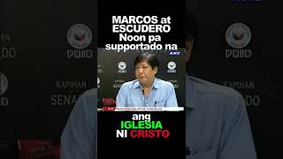 MARCOS ESCUDERO FULL SUPPORT TO IGLESIA NI CRISTO NOW THE CURRENT LEADER OF PHIL GOVT [upl. by Ahsiret]