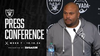 Coach Pierce Presser  101824  Raiders  NFL [upl. by Ahpla635]