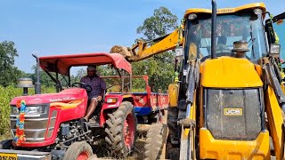 Jcb 3dx Backhoe Machine Working With Mahindra YUVO 415 DI Tractor and Swaraj Tractor  Jcb Video [upl. by Eissej]