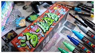 CUSTOM WITH GRAFFITI amp POSCA A CONTAINERS  TIMELAPSE BY ESKOS ART [upl. by Ydwor]