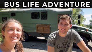 Our Weekend Skoolie Adventure  Chores  Bus Life [upl. by Idnyl]