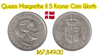 Queen Margrethe II Denmark 5 Kroner 1981 Coin Worth Very Rare Denmark Coin Value 🇩🇰 [upl. by Ruffi142]