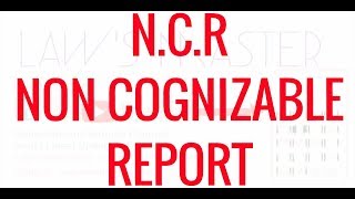 Non cognizable report NCR [upl. by Eolande]