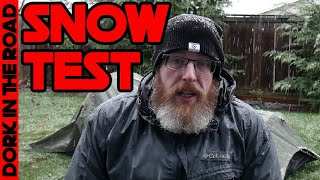 Snugpak Ionosphere Tent First Setup and Snow Test  Sleeping Bag Pad and Pillow Cold Weather Test [upl. by Robinette950]