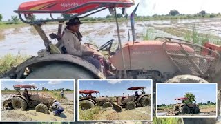 Incredible Real KUBOTA Tractor Stuck in the Field Battling the Mud [upl. by Hurff]