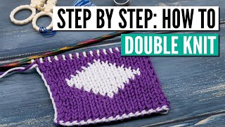 How to do double knitting  Getting started changing colors the best selvage etc [upl. by Delanty]