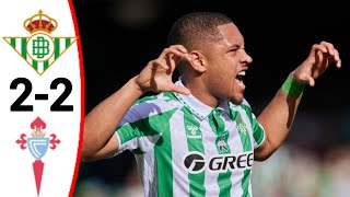 Real Betis vs Celta de Vigo 22 Gol de Marc Bartra todos los goles y resumen ampliado [upl. by Neelac]