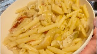 Penne with artichoke hearts sun dried tomatoes and cannellini beans [upl. by Truda]