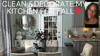 NEW 🍂VINTAGE GLAM COZY FALL CLEAN AND DECORATE WITH ME  KITCHEN  DINNING REFRESH🍁 [upl. by Shanks927]