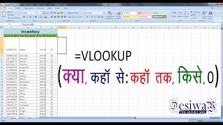 How to use VLOOKUP in Hindi  Easy to use in Simple way 2018  VLOOKUP Function in Hindi [upl. by Esertal]