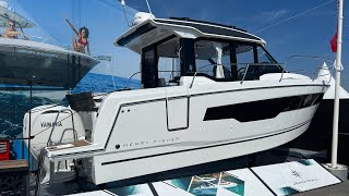 2024 Jeanneau Merry Fisher 895 series 2 walk through at 2023 Cannes Boat Show [upl. by Aissatan]