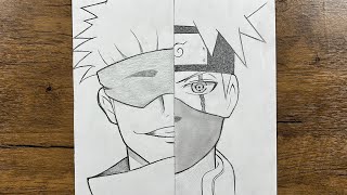 How to draw gojo vs Kakashi 🔥 using just a pencil ✏️  stepbystep anime drawing for beginners [upl. by Nolyk]