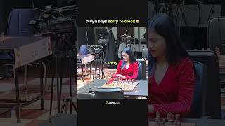 Divya Deshmukh says SORRY to the clock chess shorts [upl. by Baker]