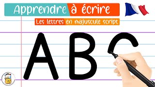 Apprendre À Écrire Les Lettres De LAlphabet En Majuscule Script  Apprendre À Tracer Les Lettres [upl. by Llenrup]