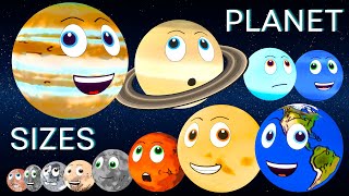 Planet Size Comparison for Kids  Dwarf Planet Sizes  Space for Kids  Solar System Size [upl. by Aisaim581]