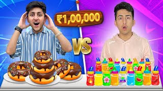 Solid Vs Liquid Food Eating Challenge 😍 Winner Gets ₹100000 [upl. by Jerome]