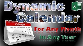 Create a Dynamic Calendar in Excel For Any Month in Any Year [upl. by Nathan]