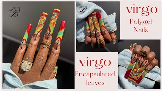 Virgo set ♍️ Polygel nail design encapsulated gel nails Fall nail design 🍂 [upl. by Eibocaj463]