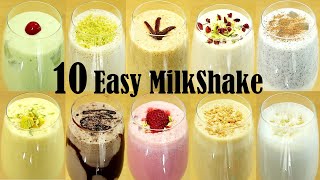 10 Easy Milkshake Recipe – How to Make Milkshake at Home [upl. by Canon]