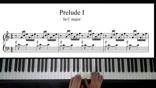 Bach Prelude in C major BWV 846 Piano score [upl. by Jeffery]