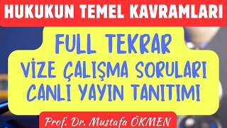 YENİHukukun Temel Kavramları Dersi Full Tekrar Vize Çalışması Canlı Yayın Tanıtımı [upl. by Aremihc]