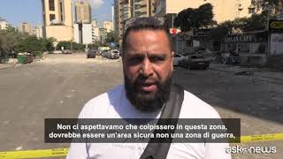 Lattacco di Israele nel centro di Beirut residenti quotAbbiamo pauraquot [upl. by Aynatahs]