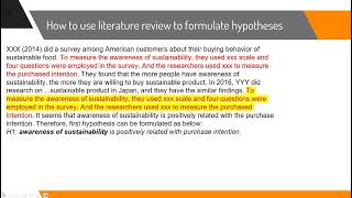 2 How to use literature review to formulate hypotheses [upl. by Airb675]