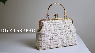 DIY Clasp Frame Bag  Metal Clasp Frame PurseBag  Step by Step [upl. by Atileda892]